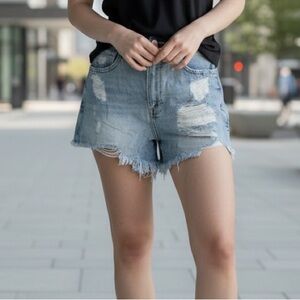 Hollister Ultra High Rise Vintage Distressed Denim‎ Shorts